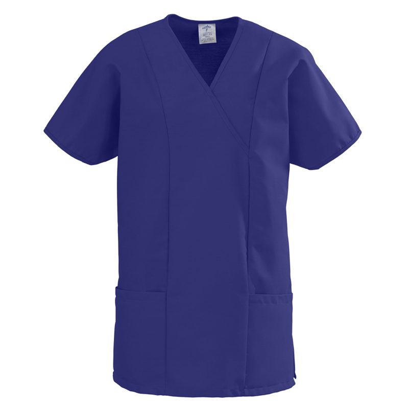 Medline ComfortEase Womens Two Pocket Crossover Tunic Scrub Top