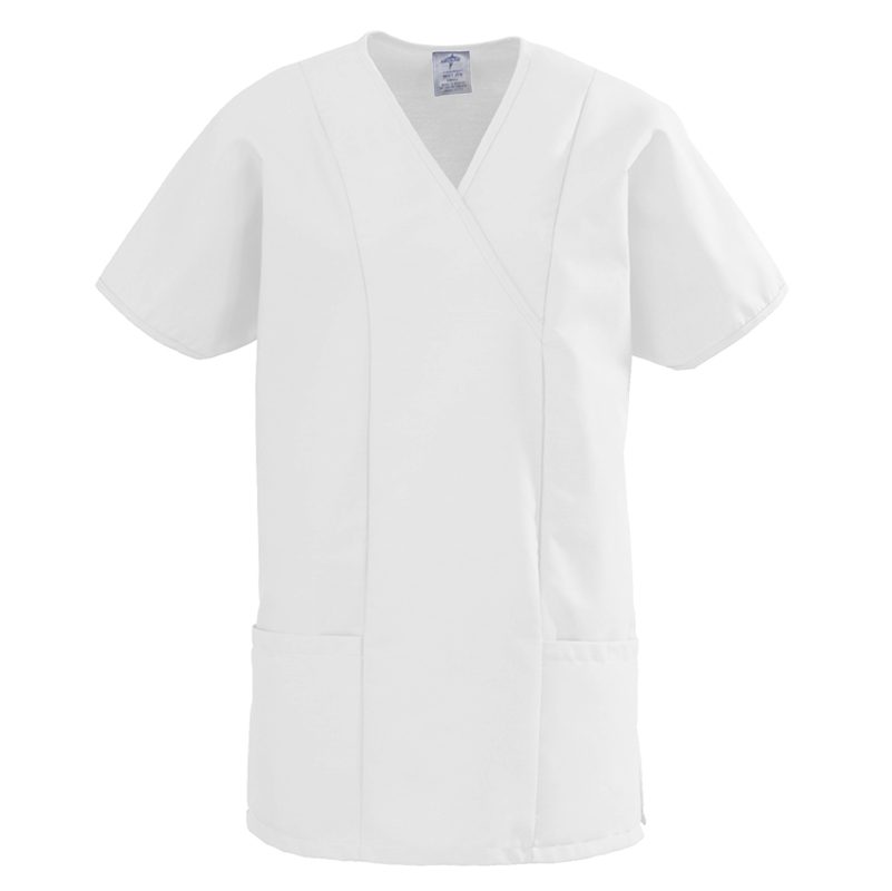 Medline ComfortEase Womens Two Pocket Crossover Tunic Scrub Top